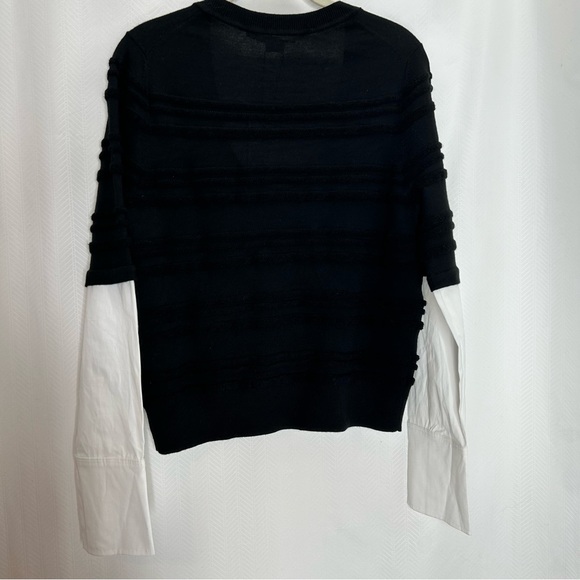 Veronica Beard Juni sweater black and white layered look size large - Picture 9 of 9